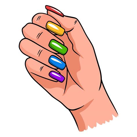 manos uñas vector